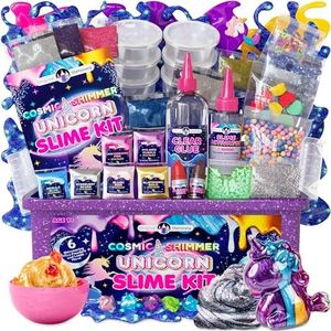 Original Stationery Kit de Slime Croquant Cosmique, Licorne et Crunchy pour Enfants Slime Complet Extraordinaire Phosphorescent Cadeaux d’Anniversaire Cosmic Shimmer Unicorn