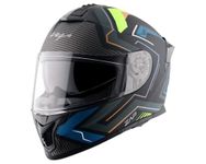 Vega Zap Explore D/V ISI and DOT Certified Lightweight Full Face Helmet for Men with Dual Visors-Dull Black Blue-XL