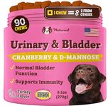 Natural Dog Company Cranberry Supplement for Dogs - Urinary & Bladder Support - D-Mannose for Dogs Promotes Bladder Health - Turkey Flavor - Dog UTI Incontinence Supplement - 90 Soft Chews