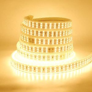 KISUFU Flexible LED Strip Lights 7 m, AC 220 V IP67 Waterproof 3014 SMD 276 LEDs/m Rope Light, LED Strip with Mains Plug for Switch Plug, Kitchen, Stairway, Home, Car, Bar, Christmas, Party Decoration