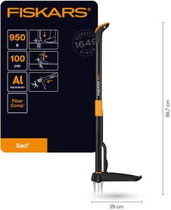 Fiskars Xact Weed Cutter – 1m Stainless Steel, Black/Orange Handle