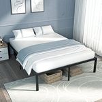 BedStory Double Bed Frame, 16 Inch Platform Bed Frame Heavy Duty Steel Slat Full Bed Frame No Box Spring Needed, Non-Slip Metal Bed Frame with Large Storage Space, Easy Assembly