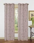 Beatrice Home Fashions Paris Grommet Panel Pair 76"x84" L, Chocolate/Ivory