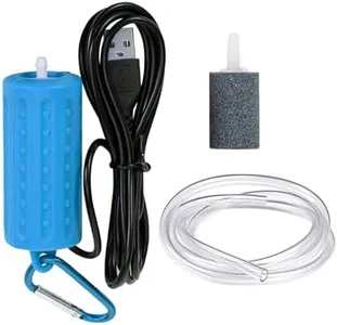 Fashionwu Aquarium Air Pump, Portable Mini USB, Aquarium Fish Tank Oxygen Air Pump Mute Energy Saving Supplies Accessories-2 Light Blue