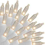 Christmas Lights Indoor Outdoor, 33 FT 150 Count Clear White Wire Incandescent Mini String Light, 120V UL Certified Christmas Tree Lights for Wreath, Patio, Holiday, Party, Home, Garden Decorations