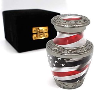 Red Line Flag Cremation Urn for Ashes Adult Male - Beautifully Handcrafted & Personalized Cremation Urns for Human Ashes Adult Man for Firefighter or First Responder
