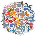 100pcs Sea Animals Stickers for Kids Waterproof Vinyl Fish Stickers for Water Bottle Scrapbook Laptop Skateboard Computer Stickers for Teens Kids Girls