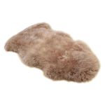 Woolous Brown Sheepskin Rug, New Zealand Large Genuine Natural Lambskin Fur Fluffy Area Real Sheep Skin Throw Rug for Bedroom Living Room(Single Pelt 2x3 ft)