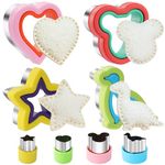 Dravency 8 Pieces Sandwich Cutters and Sealer, Decruster Sandwich crimpers for Making Sandwiches, Hamburgers, Pies, with Vegetable Fruit Cutters for Kids Lunch Box and Bento Box