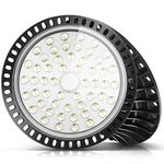 Viugreum 200W UFO LED High Bay Light,20000LM 6000K-6500K Daylight White Ultra Thin LED Warehouse Lighting, IP65 Waterproof Commercial Bay Lighting Shop Area Workshop Garage Lights Fixtures