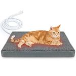 AUPETEK Heated Pet Beds for Indoor/Outdoor Cat & Dog Orthopedic Foam Warming Cat Beds Auto Temperature Control, Washable Cover with Waterproof Liner Thermo Kitty Electric Heating Bed