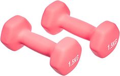 amazon basics Neoprene Dumbbell Pair, 2 x 1.5Kg (Pink)