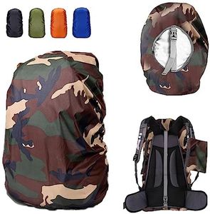 LingTu 20-80L Waterproof Backpack Rain Cover with Storage Pouch and Adjustable Buckle Strap for Traveling Outdoor Hiking Camping (Camouflage, 20-30L Backpack Cover)