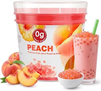 T&Tea Peach Popping Boba Pearls 2.76 LB, Vegan Bursting Boba Pearls for Bubble Tea, Beverages, Shakes, Desserts, Smoothies & Ice Cream Topping