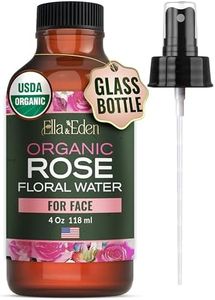Ella & Eden Organic Rose water Spray for Face, Hair 4 Fl Oz | USDA Certified 100% Pure Steam Distilled Hexane-Free | Hydrating, Refreshing Facial Mist for All Skin Types