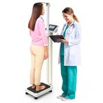 Adamson M1 Medical Scale, 440 lb/ 200 kg Capacity, BMI with Weight and Height, Professional Digital Scale for Body Weight, Home, Hospital, & Physicians, Heavy Duty - White