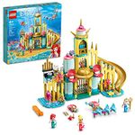 LEGO Disney Princess Ariel’s Underwater Palace 43207, Buildable Castle Toy, Present Idea for Kids, Girls and Boys Aged 6+ with The Little Mermaid Mini-Doll Figure & Dolphin Figures
