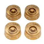 Musiclily Pro Imperial Inch Size Control Speed Knobs for USA Made Les Paul Style Electric Guitar, Gold (Set of 4)