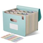 EcoStash Accordian File Organizer, 12 Pockets Wheat Straw Expanding File Folders, Monthly Bill Receipt Organizer, 100% BPA Free, Return to Nature, Healthy Living, Letter/A4 Size - Sky Blue