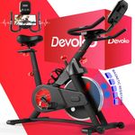 Devoko Exercise Bike for Home Use Magnetic Resistance Indoor Cycling Bike for Home Cardio With LCD Display Heart Rate Sensor Spin Bike for Heavy People with Adjustable Seat with 150kg Capacity