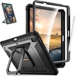 Fintie Case for iPad Air 11-inch M2 (2024) (Model Number: A2902/A2903/A2904) -[Tuatara Magic Ring] 360 Degree Rotating Grip Stand Rugged Cover with Screen Protector & Pencil Holder, Black