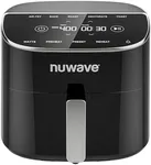 Nuwave Brio Plus 8 Qt Air Fryer, PFAS Free, New & Improved, Digital Touch Screen, Cool White Display, 50°F~400°F in Precise 5°, 5 Cook Functions, 100 Presets & 50 Memory, 3 Wattages 700, 1500, 1800