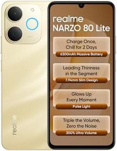 realme NARZO 80 Lite 4G (Beach Gold, 4GB+64GB) | 6300mAh Segment's Biggest Battery | 7.94mm Slim Design | 300% Ultra Volume | Pulse Light: 9 Colors, 5 Glow Modes | Ai Assist