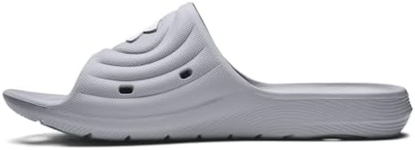 Under Armour Men's UA Locker IV Slides Sandal, 10 US Size, Mod Gray/White