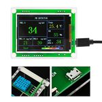 5V Air Quality Monitor, Air Pollution Detector Meter Sensor Tester with 2.8" TFT Screen for Monitoring PM2.5 Temperature Humidity and Air Particulates for Indoor/Outdoor