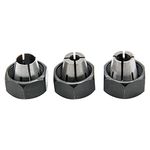 3 piece Router Collet Kit 42999 1/4",42950 1/2" and 42975 3/8" Fits for PORTER CABLE models