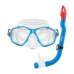 Two Bare Feet Snorkel and Mask PVC Diving Set – (Kids) Snorkeling Gear with Anti-Leak Design, Comfortable Fit, Clear Vision Lens, and Adjustable Straps for Diving, Swimming & Watersports (Aqua)