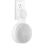 Mrount Wall Mount Holder for Google Nest Mini, Space-Saving Design Outlet Mount, Perfect Cord Management for Google Nest Mini 2nd Generation (White)