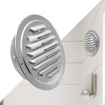 Waziaqoc Stainless Steel Soffit Vents (8 Inch), Round Air Vents Louver Grille Cover Vent with Built-in Fly Screen Mesh