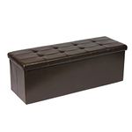 Leather Storage Ottoman Bench