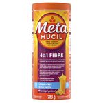 Metamucil, 4 in 1 Psyllium Husk Fibre Powder Supplement for Digestive Health, Orange Flavored, Sugar-Free, Smooth Powder, 48 Servings, 283g