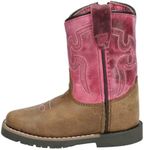 Smoky Mountain Boots Boy's Autry Leather Cowboy Boot, Brown Distress/Pink Distress, 9 Toddler