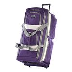 Olympia U.S.A. 8 Pockets Wheeled Rolling Duffel Bag Water Resistant Luggage Lightweight Travel Suitcase with Retractable Handle, Dark Lavender, 73.66 cm, 8 Pocket Rolling Duffel Bag