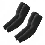 ROXUN 2 Pairs Arm Sleeves Gaming UV Sun Protection Compression Volleyball Sleeve for Men/Women 2 Black