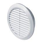 Circle Air Vent Grille Cover 100mm (4inch) Ducting White ABS Plastic