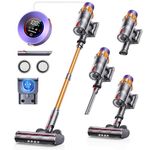 Cordless Vacuum Cleaner, 550W 45Kpa Cordless Vacuums with Touch Screen, Up to 60Mins, Wall Mount Charging, Self-Standing Vacuum Cordless for Home with 1.5L Cup for Pet Hair Carpet Hardwood Floor