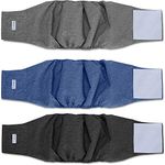 Teamoy 3pcs Reusable Wrap Diapers for Male Dogs, Washable Puppy Belly Band (XXL, 29"-34" Waist, Black+ Gray+ Blue)