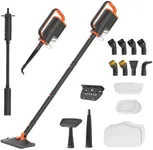 HelpX Steam Mop Cleaner with Detachable Handheld Steamer, 14 in 1 Multiple Accessories, Washable Microfiber Pads, 350ml and 2 Adjustable Levels for Home Floor, Tiles, Carpet and Grout Cleaning