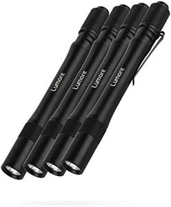 Lumore Pen Flashlights, Durable Anodized Aircraft-Grade Aluminum, 100 Lumen Premium Medical Lights with 84 Meter Viewing Distance, 4 Pack