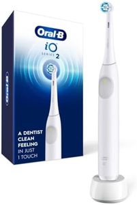 Oral-B iO Series 2 Rechargeable Electric Powered Toothbrush, Pure White with 1 Gentle Care Brush Head - Automatic Pressure Sensor to Protect Gums - 3 Modes - 2 Min Timer