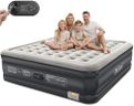 OhGeni King Air Mattress Family Choice Award with Built-in Pump,18'' Comfortable Blow Up Colchones Inflables Mattress for Home,Guests, Portable Air Bed for Adults, Airbed Supports Up to 700 lbs,Black