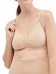 Motherhood Maternity Women’s Seamless Clip Down Nursing Bra, Nude, Large