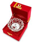 BENGALEN Diwali Gift Crystal Diya with Red Velvet Gift Box Home Decoration Chrystal Piyali Dia Pooja Items Puja Gifts Handmade Oil Lamp Traditional Indian Dhanteras Deepawali Gift Items