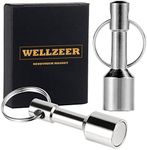 WELLZEER Keychain Magnet for Testing Brass,Keychain Pocket Magnets for Purse with Strong Magnetic Rare Earth Neodymium,Gold,Silver, Jewelry,Ferrous Metals Test Magnet (2PACK-D12mm)