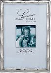 Lawrence Frames Silver Metal Bamboo Picture Frame, 4 by 6-Inch