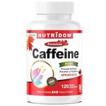 Nutridom Caffeine Pills, 200mg Caffeine per Dose, Safely and Effectively Helps You Stay Awake, No Sugar, Calories or Hidden Ingredients, Energy & Focus Supplement, 120 Tablets